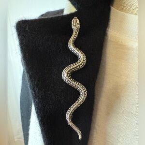 Vintage Sterling Silver Snake Brooch, 925